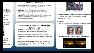 Modern ML and AI Driven Compression Techniques - Video and Image Processing