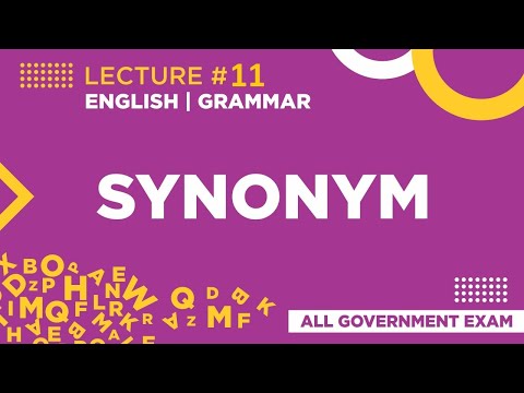 Synonym | Lecture - 11 | English | Grammar | All Competitive Exams Live  Videos - Studyadda.Com