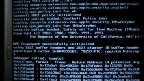 MAC OS X Kalaway 10.5.2 kernel panic