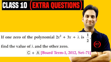 If one zero of the polynomial 2x²+3x+λ is 1/2, find the value of λ and the other zero.