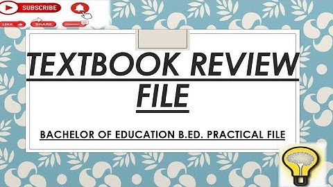 Textbook Review file  | B.ed | practical file| #bednotes #bookreview