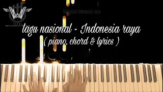 Lagu Nasional - Indonesia Raya ( Piano, Chord & Lyrics ) Cover by Willy