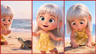 Baby Turtle Rescue with Lara 🐢 Beach Clean Up Animation (No Talking)