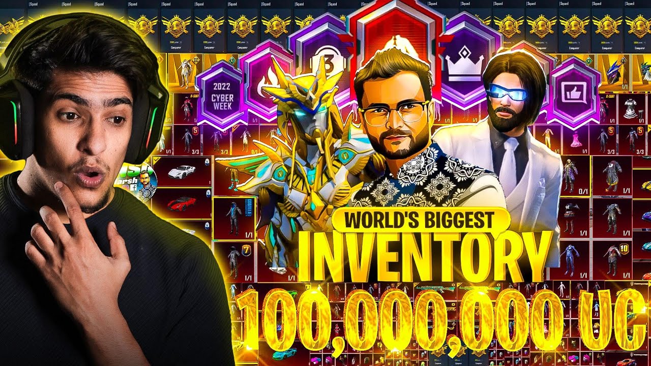 🤑$ 100,000,000 UC WORLD'S MOST EXPENSIVE & BIGGEST INVENTORY IN PUBG MOBILE/BGMI