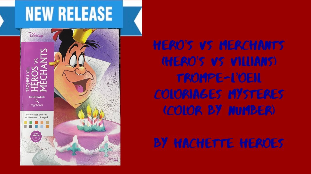 Heroes vs Villains Mystery Colour By number Disney French Kids Colouring  Book