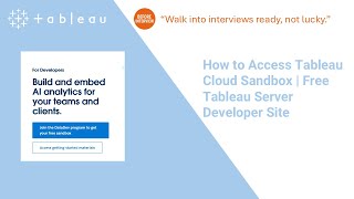 Tableau Server Basics (Free Sandbox) - Jan 2026