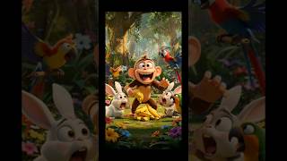 Funny Monkey Banana Party in Jungle 🐵🍌 #facts #cartoon #animals #emotional