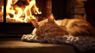 Уютный мурлыкающий кот АСМР 10 часов 🔥 Тихий вечер у камина и нежное мурлыканье