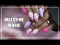 Watch me work  celina rydn  nail tutorial ft prep builder gel french nail art  flower design