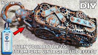 Altered Bottle/Steampunk Bottle /art and craft /Antique Bottle Art/ Wine Bottle Art / Rustic art