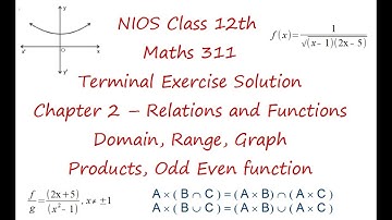 Relations and Functions | NIOS Class 12 Maths Chapter 2 | Terminal exercise Solution
