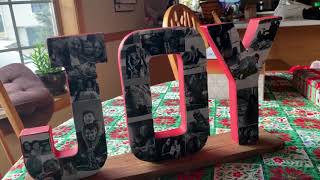 How to Make a  Letter Collage for a Gift Under $5 great for holiday gifts