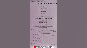 4th semester examination History Question paper 2023/ CBCS/ paper :C-9      /Dibrugarh University//