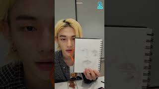 hyunjin drawing leeknow & felix on #hyunpic live