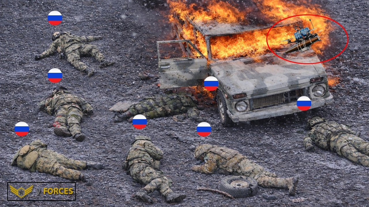 Ukrainian drones brutally blew up troops in cars along the Pokrovsk road