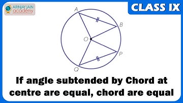 If angle subtended by Chord at centre are equal, then the chord are equal - Maths