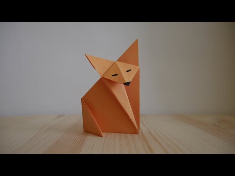 Как сделать лису оригами из бумаги видео