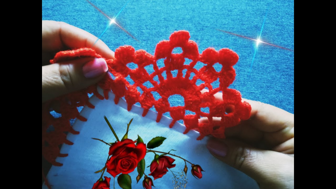 Puntilla num 706 para servilletas, fácil de tejer  de una vuelta#crochet #videos #fypシ゚ #arte