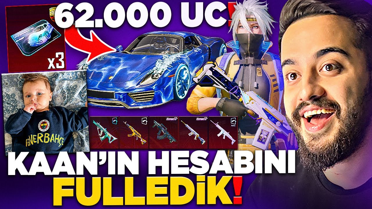OĞLUMUN HESABINI 62.000 UC FULLEDİK! PUBG Mobile
