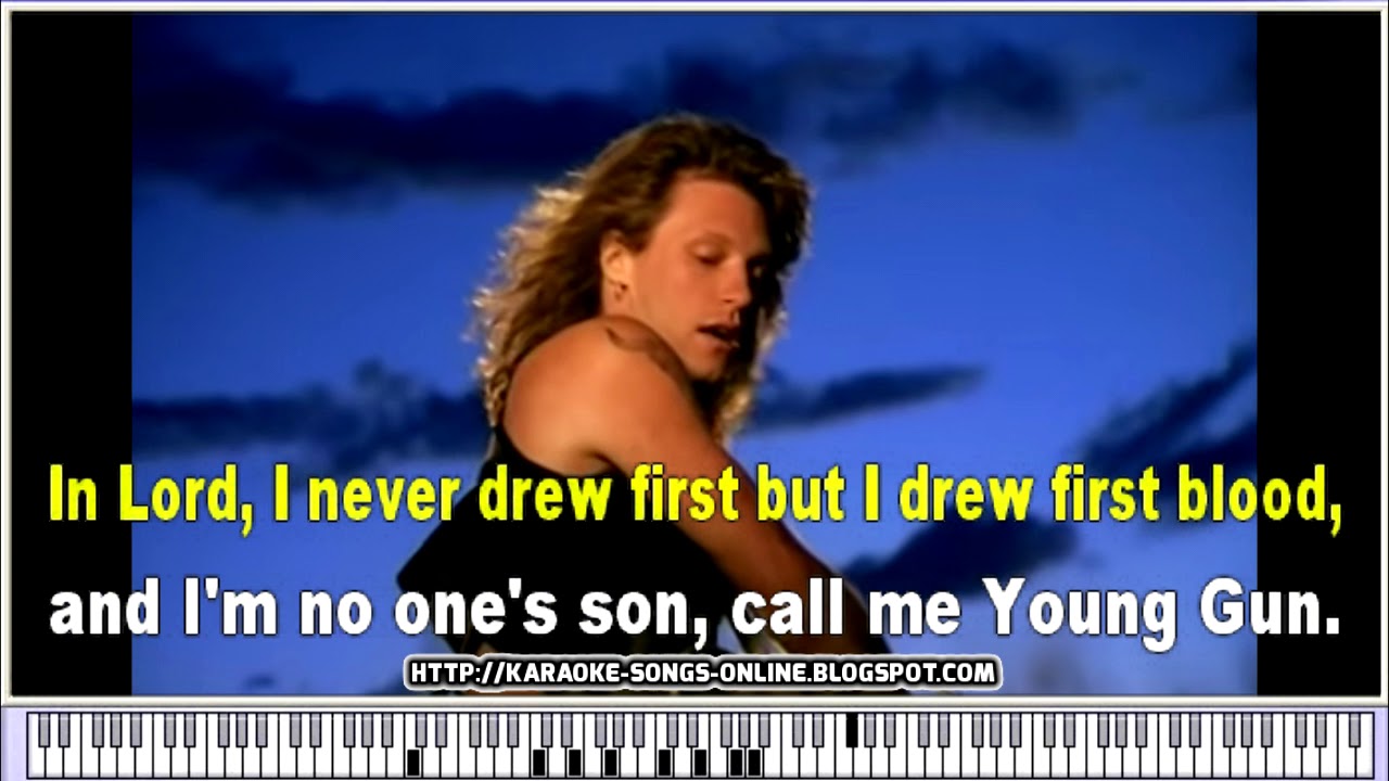 Bon Jovi BLAZE OF GLORY Instrumental karaoke video with virtual