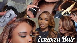 Honey Blonde Ombre Body Wave Wig Install | ECNUXZA HAIR  AMAZON