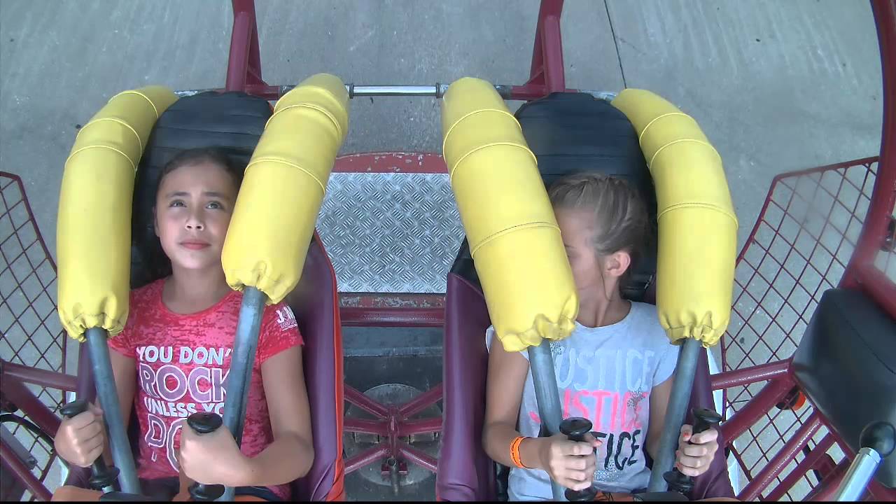 Sophie and Gabby Sling Shot at Kings Island