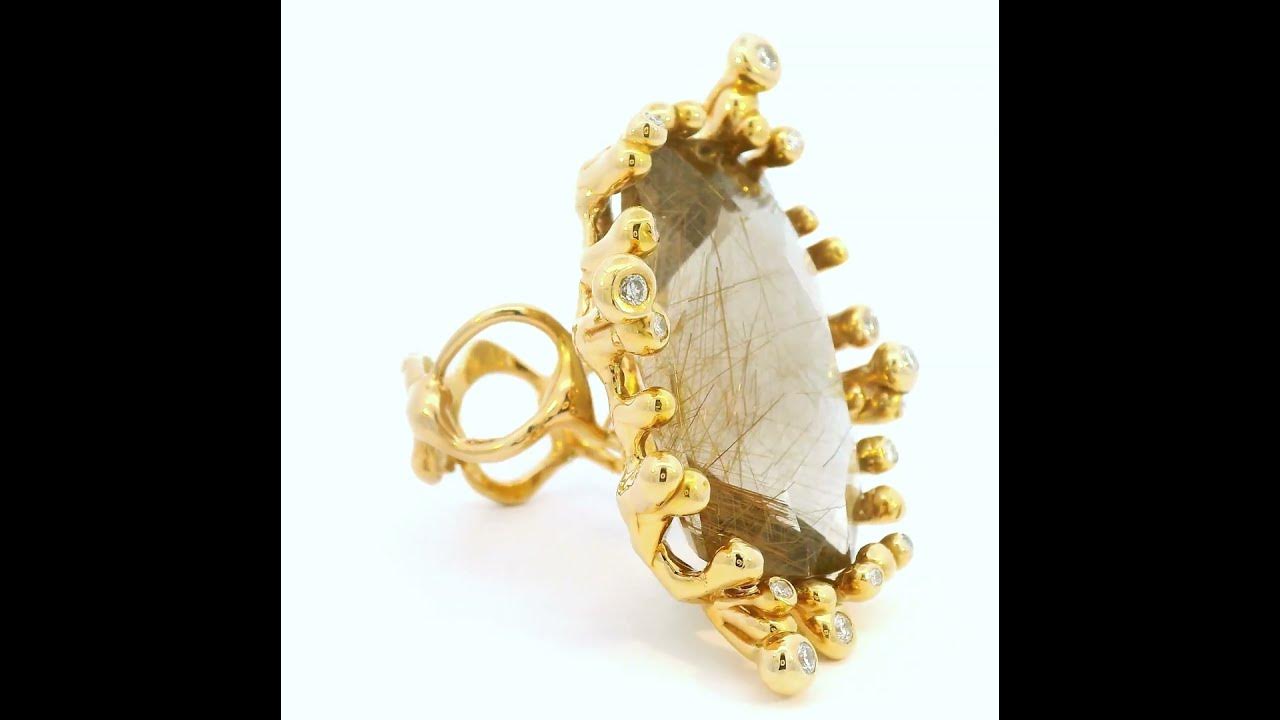 Итальянское золотое кольцо с бриллиантами 0.80ct - YouTube