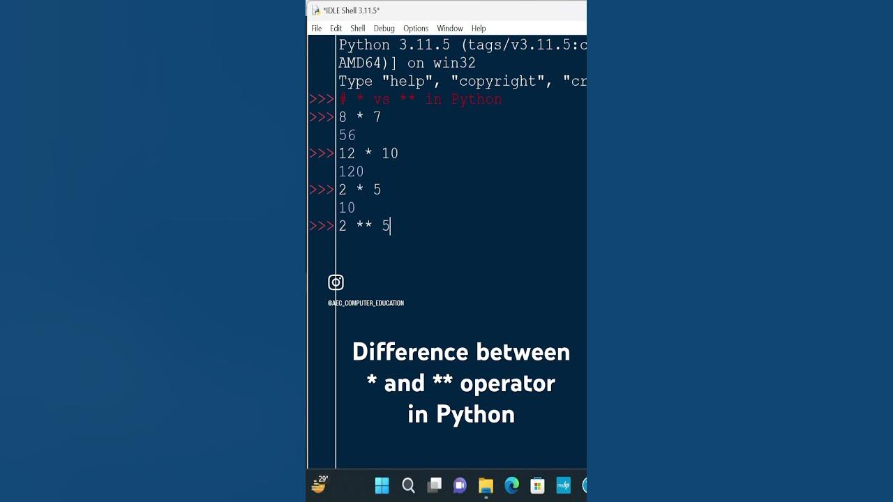 Difference between * and ** operator in Python. #python #learncoding # ...