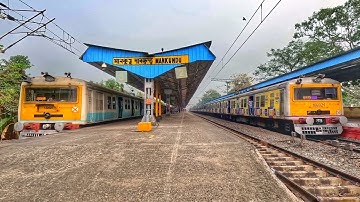 😍 Similar model EMU local trains perfect parallel crossing!