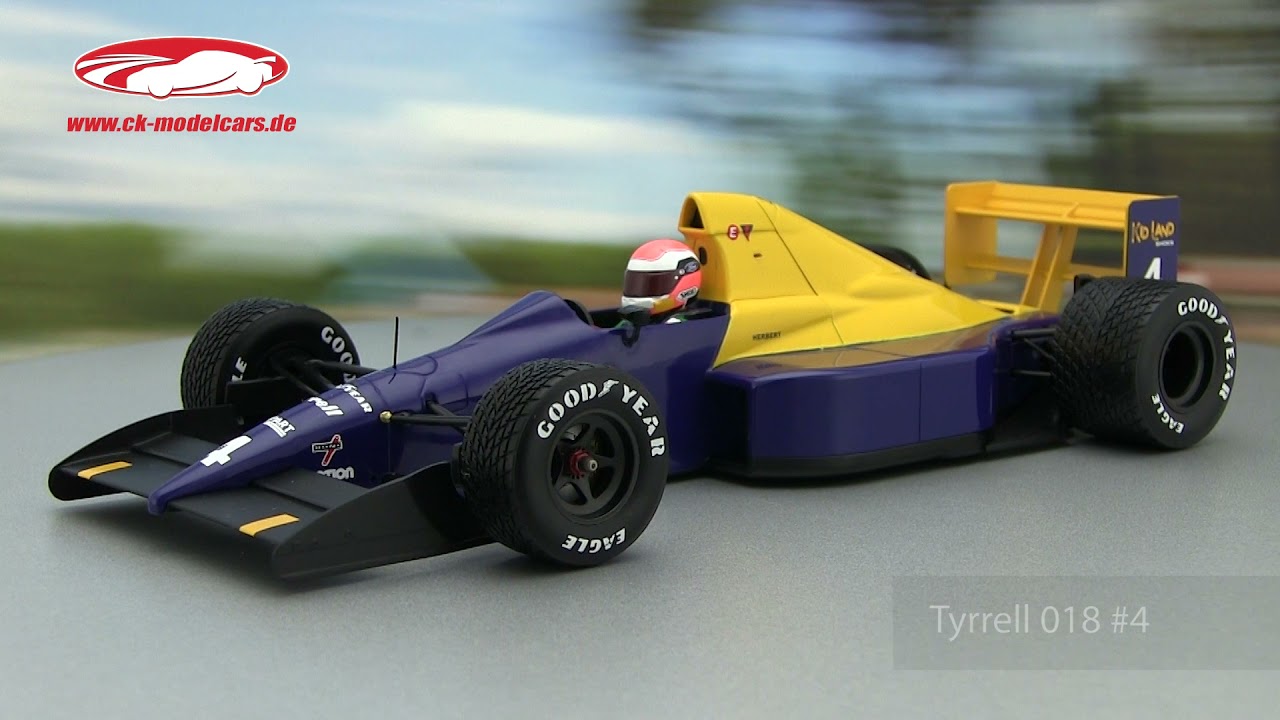 Miniature Tyrrell Ford 018 - Johnny Herbert #4 - GP Belgique 1989 - Spark 1/43 - Neuve