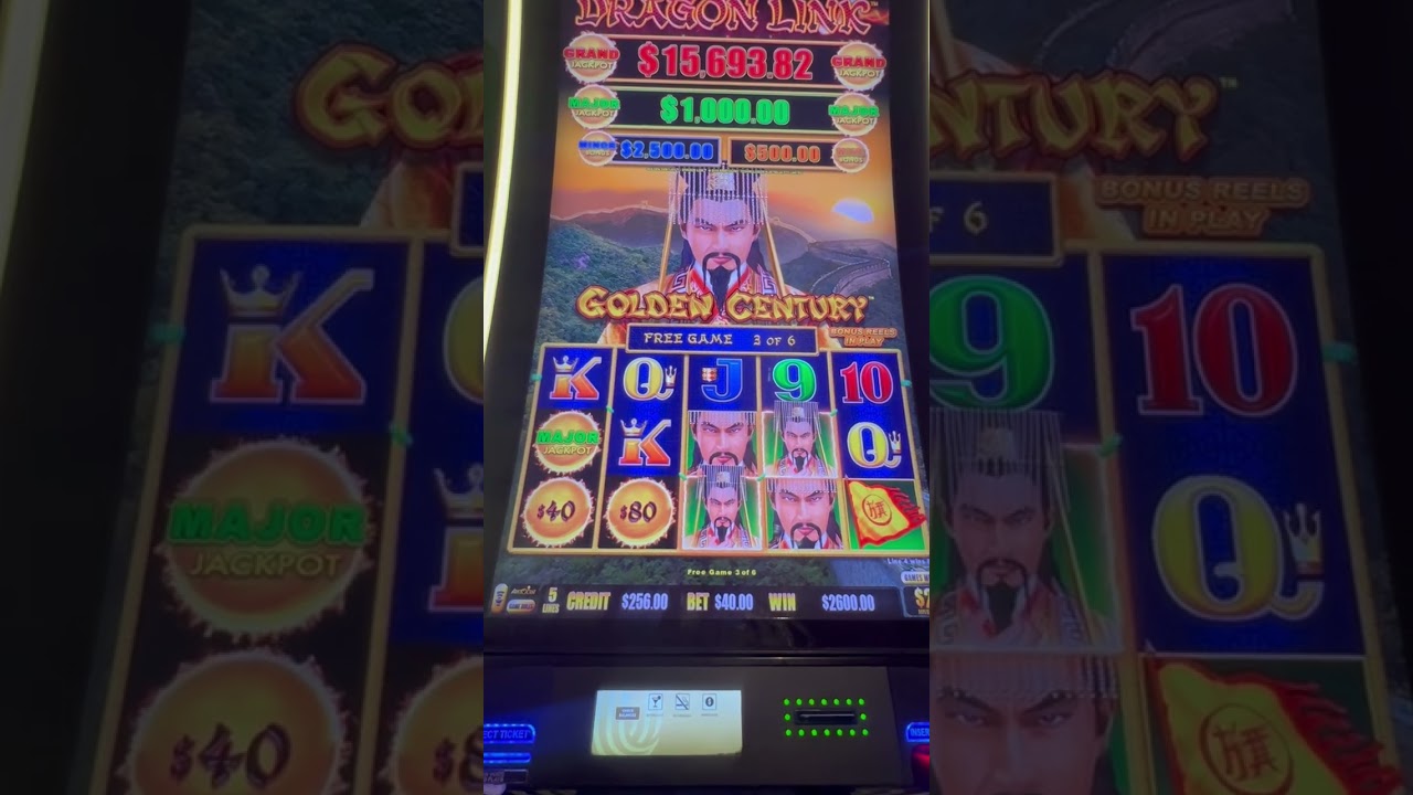 gslot casino GOLDEN CENTURY $40 bet!! slots jackpot dragonlink bonus casino gambling winning