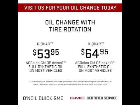 Car Care 2023 Promo 03 GMC Oil Change plus Tire Rotation Coupon Video