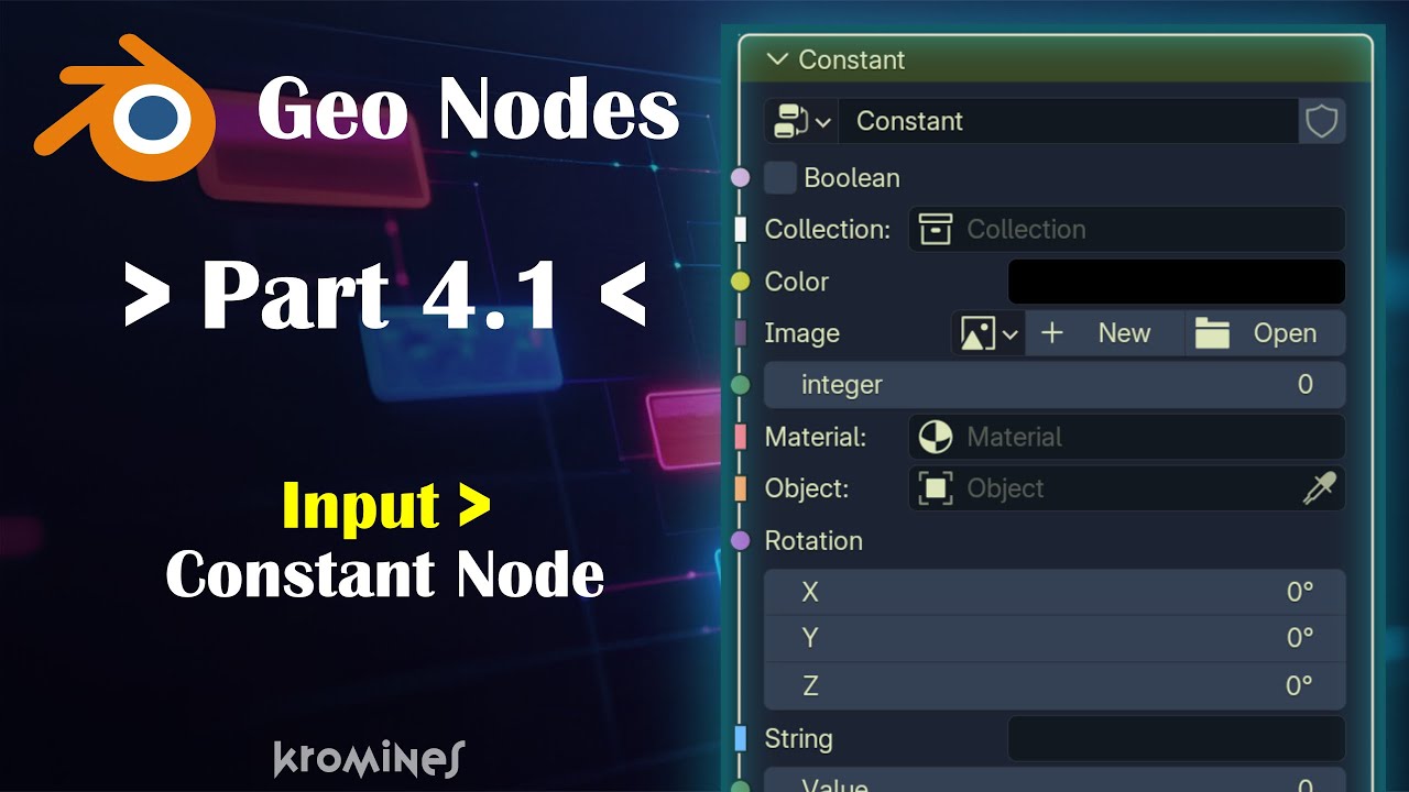 [4.1] ⇒ Geo Nodes → Input → Constant Explained - YouTube