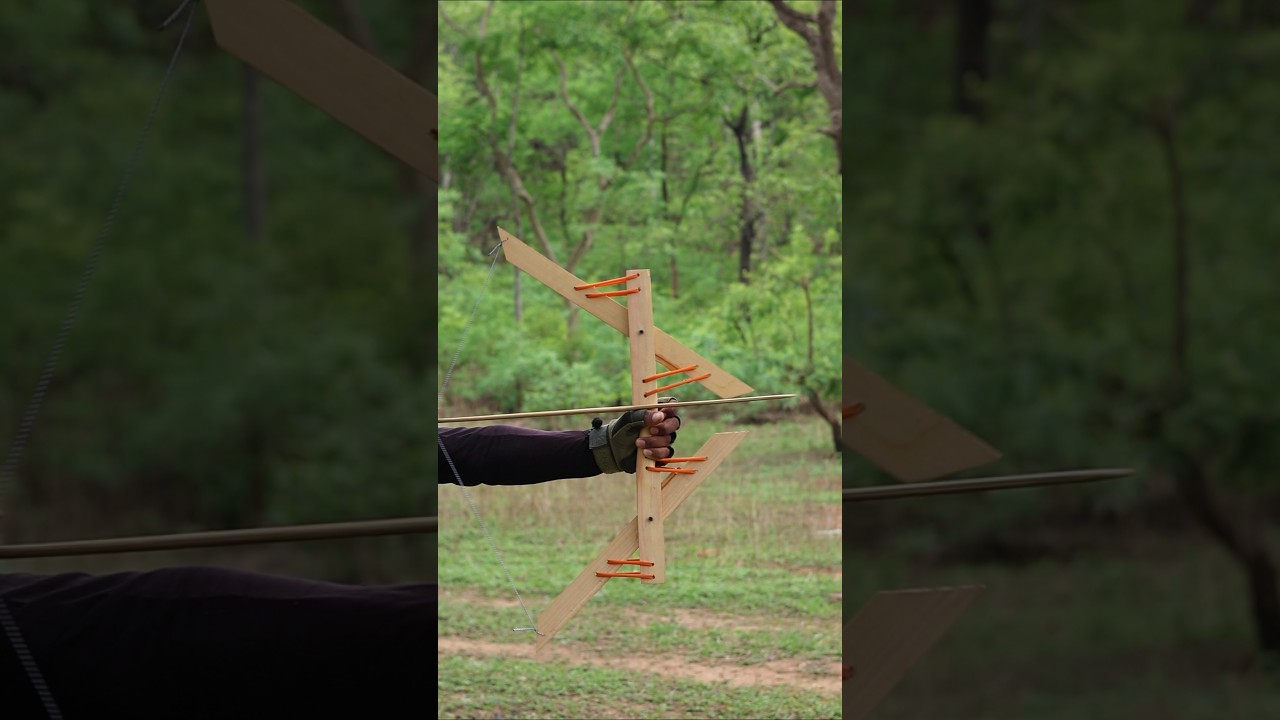 Bamboo Art Creation With Creative Bow And Arrow 