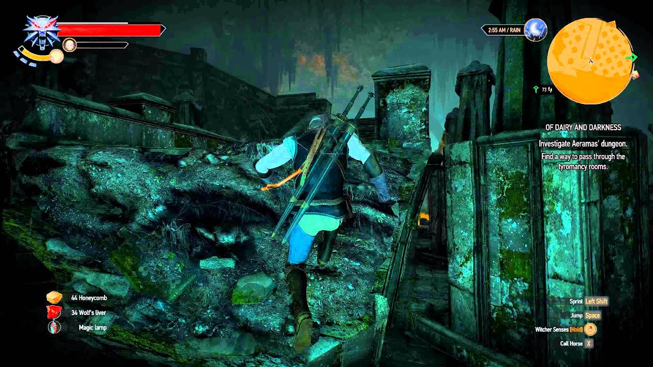 The Witcher 3 - [bug] Can not jump upstairs in Aeramas Dungeon (Quest: Of dairy and darkness)