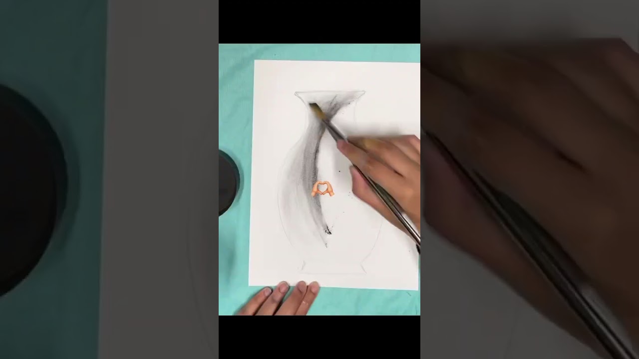 Charcoal drawing class at Artventures - vase