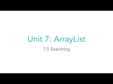 AP CSA 7.5 Searching