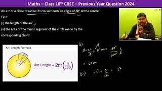 An Arc Of A Circle Of Radius 21 Cm Subtends An Angle Of 60 At The Centre. Find I The Length Of