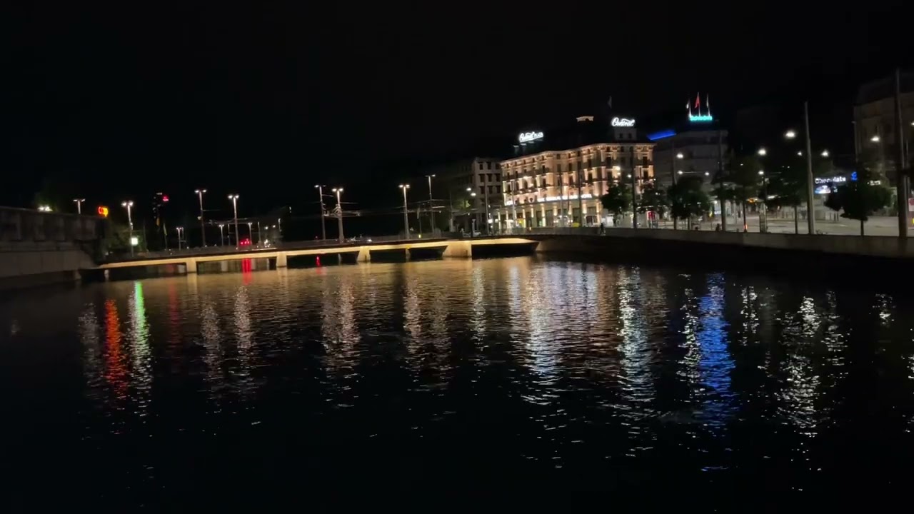 Zurich - Bahnhofbrücke - night - Lightning