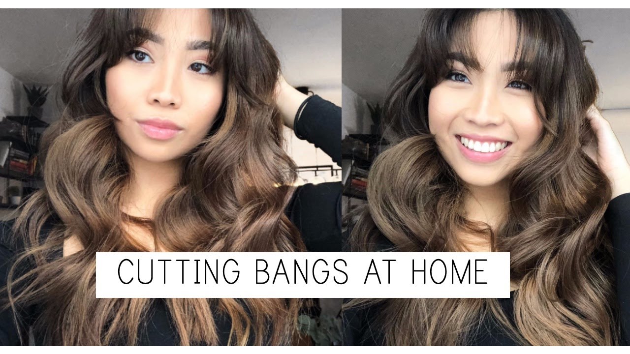how to cut curtain bangs with a side part