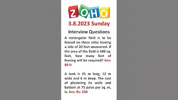 3rd September 2023 Question Paper Leaks | zoho interview questions and answers