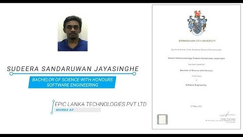Sudeera Sandaruwan | BCU Interview |Graduate of Java Institute| Software Engineer | 2021