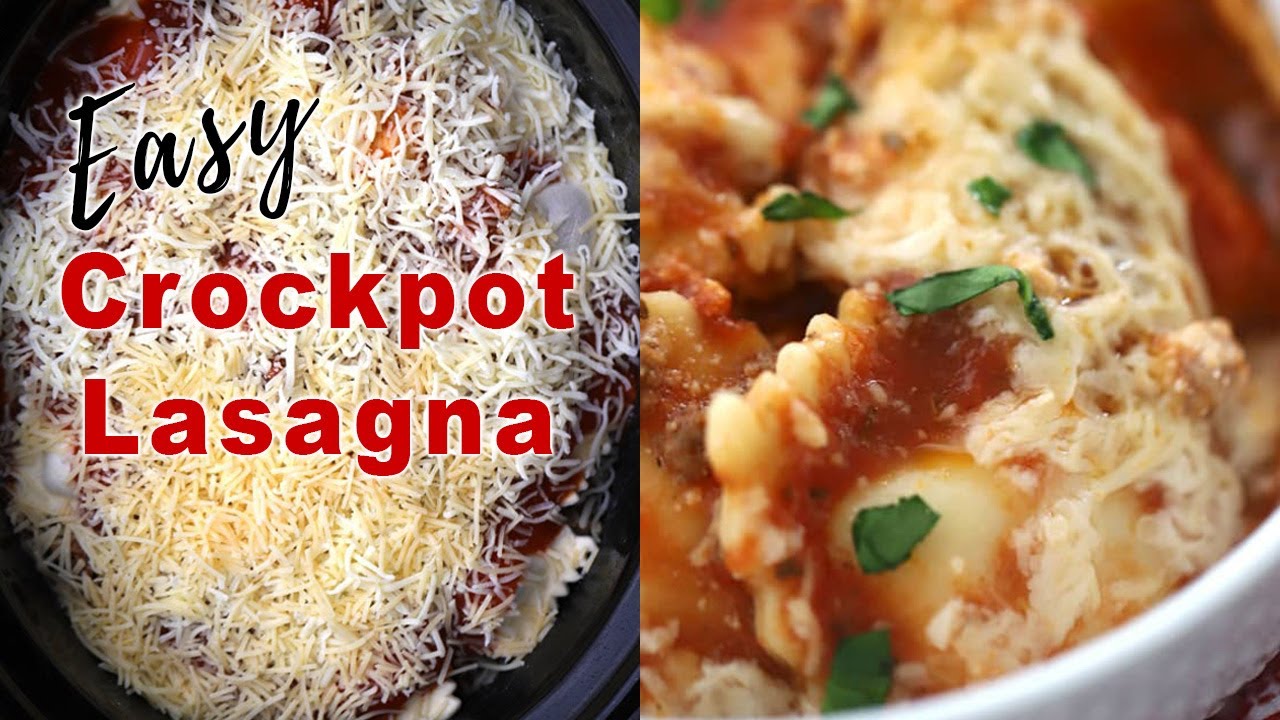 Easy Crockpot Lasagna with Ravioli - YouTube