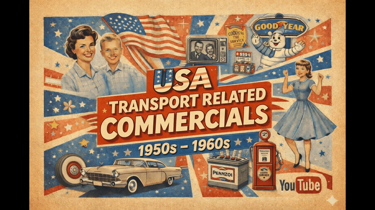 USA Transport Commercials | Vintage Cars, Airlines, Rail & Road 1950s–1960s
