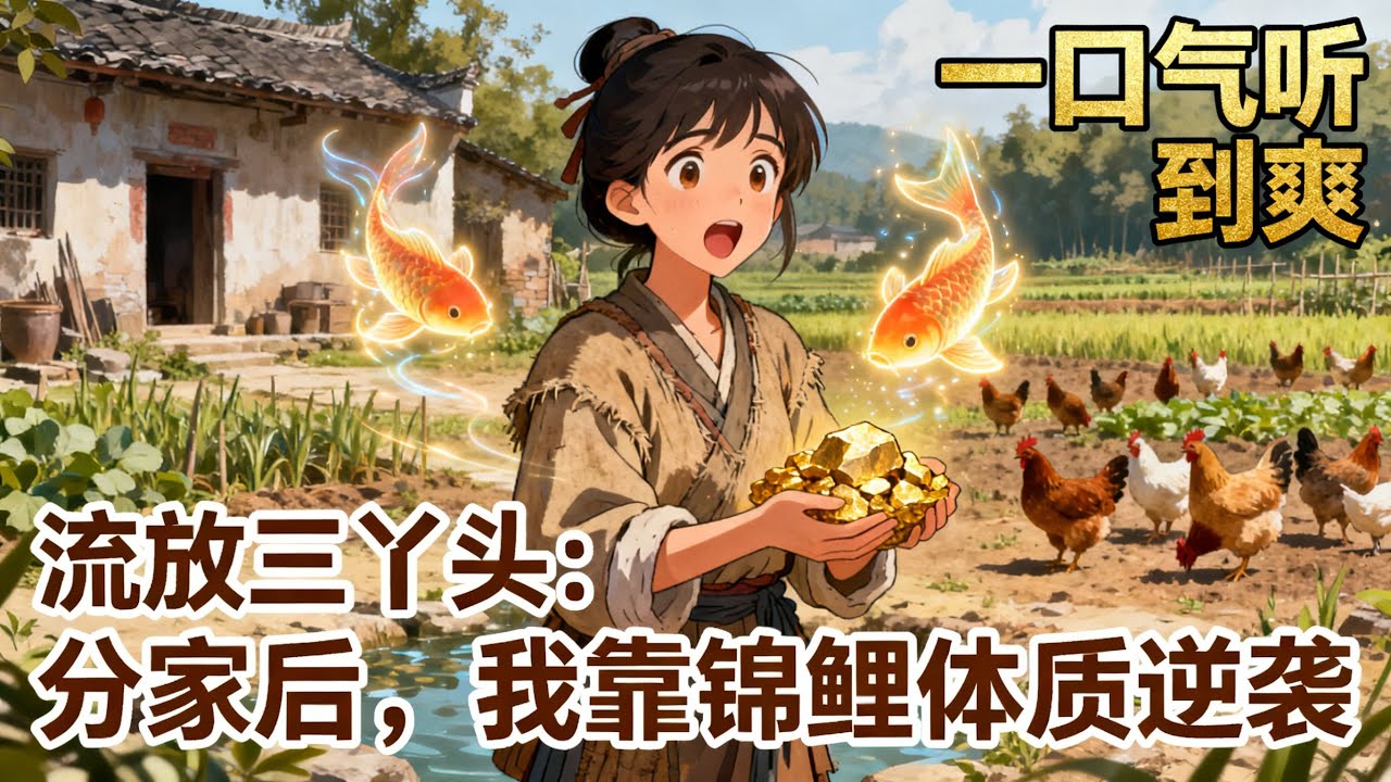 【完结1/2】《流放三丫頭：分家後，我靠錦鯉體質逆襲》穿成被棄病秧子，全家只剩破瓦寒窯？沒想到我自帶錦鯉運，挖野菜挖出金礦，養雞養出鳳凰，流放之地成首富！#古言小說#种田文#完結文#女生小說#小说推荐