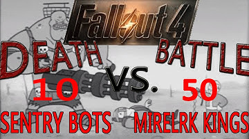 Fallout 4 Death battle! 10 Sentry Bots VS. 50 Mirelurk Kings!