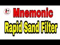 Mnemonic for Rapid Sand Filter /  Methods of Water Purification - Large Scale.