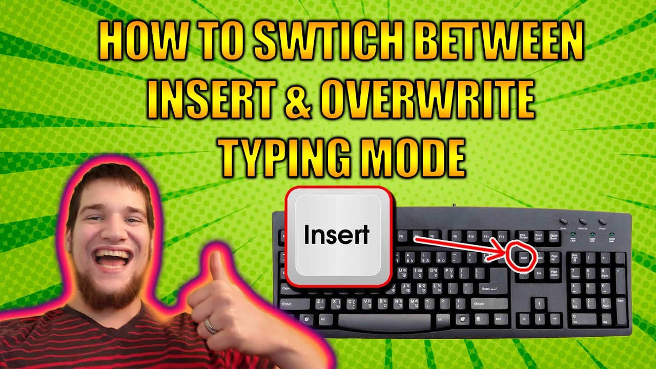 How to Switch Between Insert Typing Mode and Overwrite Typing Mode - Hit the "INS" Insert key.