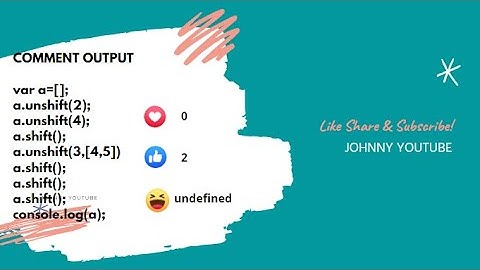 Difference between shift and Unshift in Javascript | Tricky Interview Questions|Javascript tutorial