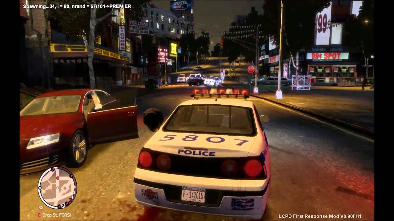 GTA 4: EFLC - NYPD chase 2 armed robbers fleeing by car
